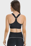 PACK264768-P2-1, Black Contrast Banded Y Back Gym Bra
