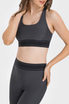 PACK264768-P4011-1, Carbon Grey Contrast Banded Y Back Gym Bra