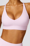 PACK264769-P708-1, Orchid Petal Sexy Strappy Back V Neck Sports Bra