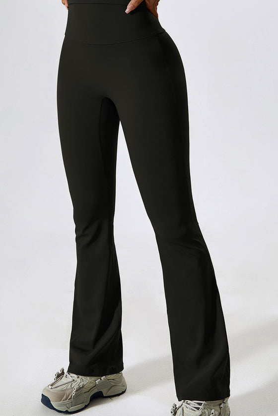 PACK2611630-P2-1, Black Square Neck Cropped Active Top & Pants Set