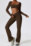 PACK2611630-P7017-1, Chicory Coffee Square Neck Cropped Active Top & Pants Set