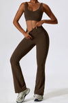 PACK2611631-P4017-1, Desert Palm Sporty Quick Dry Bra & Flared Pants Set