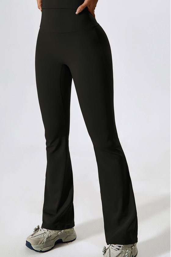 PACK2611632-P2-1, Black Crisscross Backless Workout Tank and Flare Leggings Set