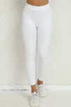 PACK265541-P1-1, White Solid Color High Waist Butt Lifting Sports Leggings