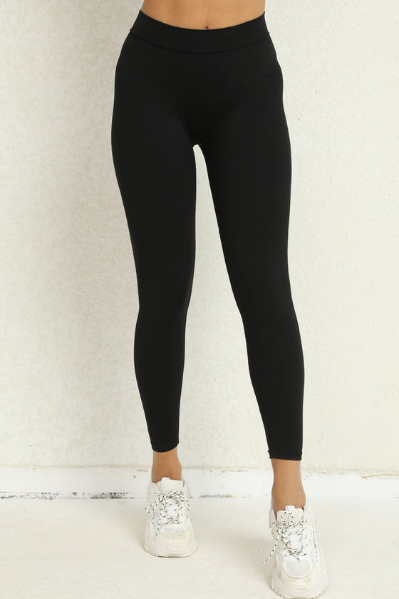 PACK265541-P2-1, Black Solid Color High Waist Butt Lifting Sports Leggings