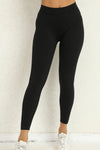 PACK265541-P2-1, Black Solid Color High Waist Butt Lifting Sports Leggings