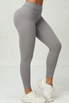 PACK265541-P11-1, Gray Solid Color High Waist Butt Lifting Sports Leggings