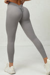PACK265541-P11-1, Gray Solid Color High Waist Butt Lifting Sports Leggings