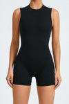 PACK2631192-P2-1, Black Solid Color Sleeveless Backless Active Yoga Romper