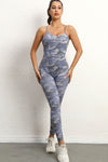 PACK2631193-P1122-1, Gray Solid Color Strappy Criss Cross Back Skinny Yoga Jumpsuit