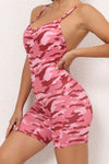 PACK2631194-P1022-1, Pink Camouflage/Solid Strappy Open Back Active Romper