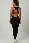 PACK2631195-P2-1, Black Sleeveless Front Cut out V Neck Yoga Jumpsuit