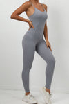 PACK2631200-P3011-1, Medium Grey Cut Out Backless Skinny Fit Active Jumpsuit
