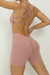 PACK2631197-P9010-1, Dusty Pink Crisscross Backless Butt Lifting Yoga Romper