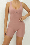 PACK2631197-P9010-1, Dusty Pink Crisscross Backless Butt Lifting Yoga Romper
