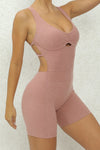 PACK2631197-P9010-1, Dusty Pink Crisscross Backless Butt Lifting Yoga Romper