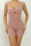 PACK2631197-P9010-1, Dusty Pink Crisscross Backless Butt Lifting Yoga Romper