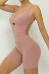 PACK2631197-P9010-1, Dusty Pink Crisscross Backless Butt Lifting Yoga Romper