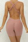 PACK2631197-P9010-1, Dusty Pink Crisscross Backless Butt Lifting Yoga Romper