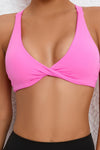 PACK264773-P3010-1, Bonbon Twist Halter Crisscross Backless Sports Bra