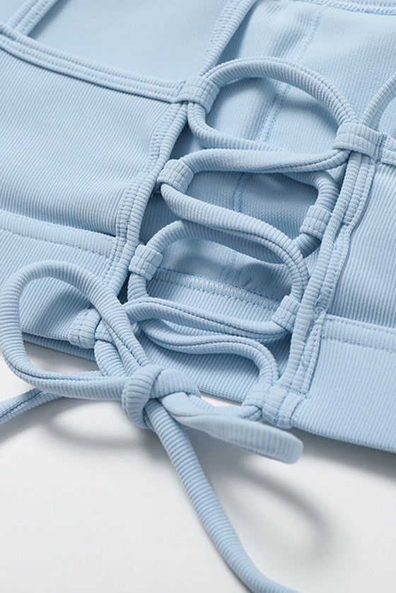 PACK2611633-P804-1, Beau Blue Active Bra and Arched Flare Pants Workout Set