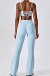 PACK2611633-P804-1, Beau Blue Active Bra and Arched Flare Pants Workout Set