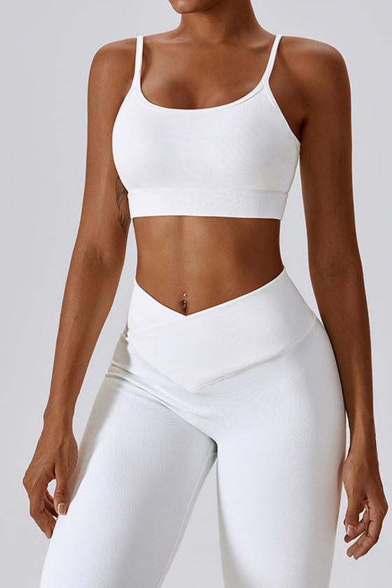 PACK2611634-P1-1, White Active Bra and Arched Leggings Active Workout Set