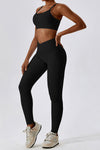 PACK2611634-P2-1, Black Active Bra and Arched Leggings Active Workout Set