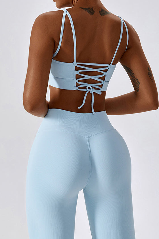 PACK2611634-P804-1, Beau Blue Active Bra and Arched Leggings Active Workout Set