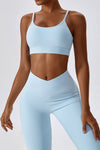 PACK2611634-P804-1, Beau Blue Active Bra and Arched Leggings Active Workout Set