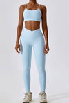 PACK2611634-P804-1, Beau Blue Active Bra and Arched Leggings Active Workout Set