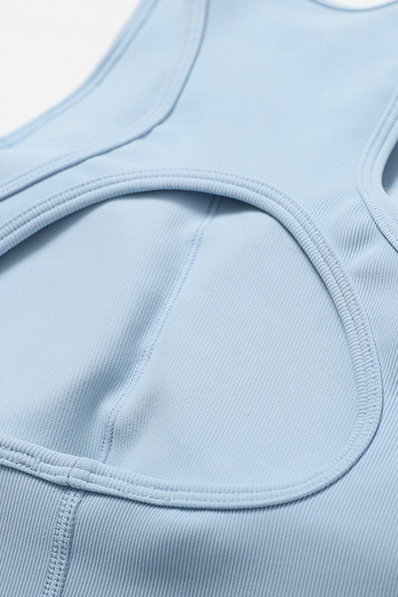 PACK2611635-P804-1, Beau Blue Active Push up Bra and Arched Flare Pants Workout Set