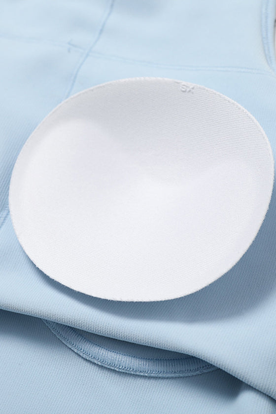 PACK2611635-P804-1, Beau Blue Active Push up Bra and Arched Flare Pants Workout Set