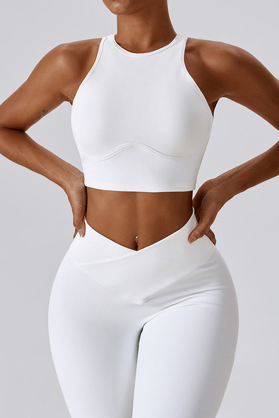 PACK2611636-P1-1, White Active Push up Bra and Arched Leggings Workout Set