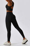 PACK2611636-P2-1, Black Active Push up Bra and Arched Leggings Workout Set