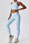 PACK2611636-P804-1, Beau Blue Active Push up Bra and Arched Leggings Workout Set