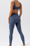 PACK2611637-P705-1, Real Teal Solid Color Active Bra and High Waist Leggings Workout Set