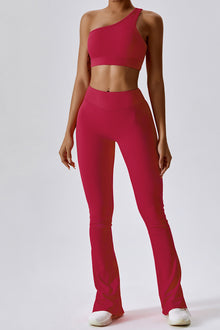  PACK2611641-P403-1, Red Dahlia One Shoulder Split Bottom 2pcs Active Set
