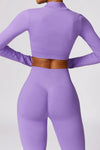 PACK2611639-P208-1, Wisteria Long Sleeve Crop Top and Flare Pants Workout Set