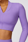 PACK2611639-P208-1, Wisteria Long Sleeve Crop Top and Flare Pants Workout Set
