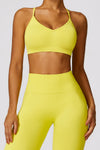 PACK2611638-P7-1, Yellow Criss Cross Bra and High Waist Flare Pants Active Set