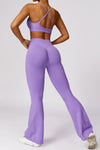 PACK2611638-P208-1, Wisteria Criss Cross Bra and High Waist Flare Pants Active Set