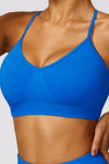 PACK2611638-P305-1, Blue Criss Cross Bra and High Waist Flare Pants Active Set