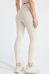 PACK265543-P6016-1, Parchment Exposed Seam Textured Cross Waist Gym Leggings