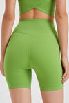 PACK265544-P809-1, Light Green Tailored High Waist Buttock Lifting Fitness Shorts