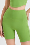 PACK265544-P809-1, Light Green Tailored High Waist Buttock Lifting Fitness Shorts