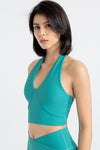 PACK264774-P409-1, Sea Green Sleeveless Halter Neck Active Sports Bra