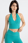 PACK264774-P409-1, Sea Green Sleeveless Halter Neck Active Sports Bra