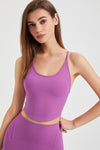 PACK264775-P608-1, Phalaenopsis Crossed Straps Round Hem Workout Top