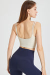 PACK264776-P101-1, White U Neck Cropped Sleeveless Gym Top